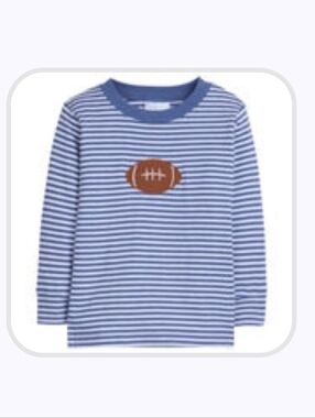 Little English Blue & White Applique Football Shirt